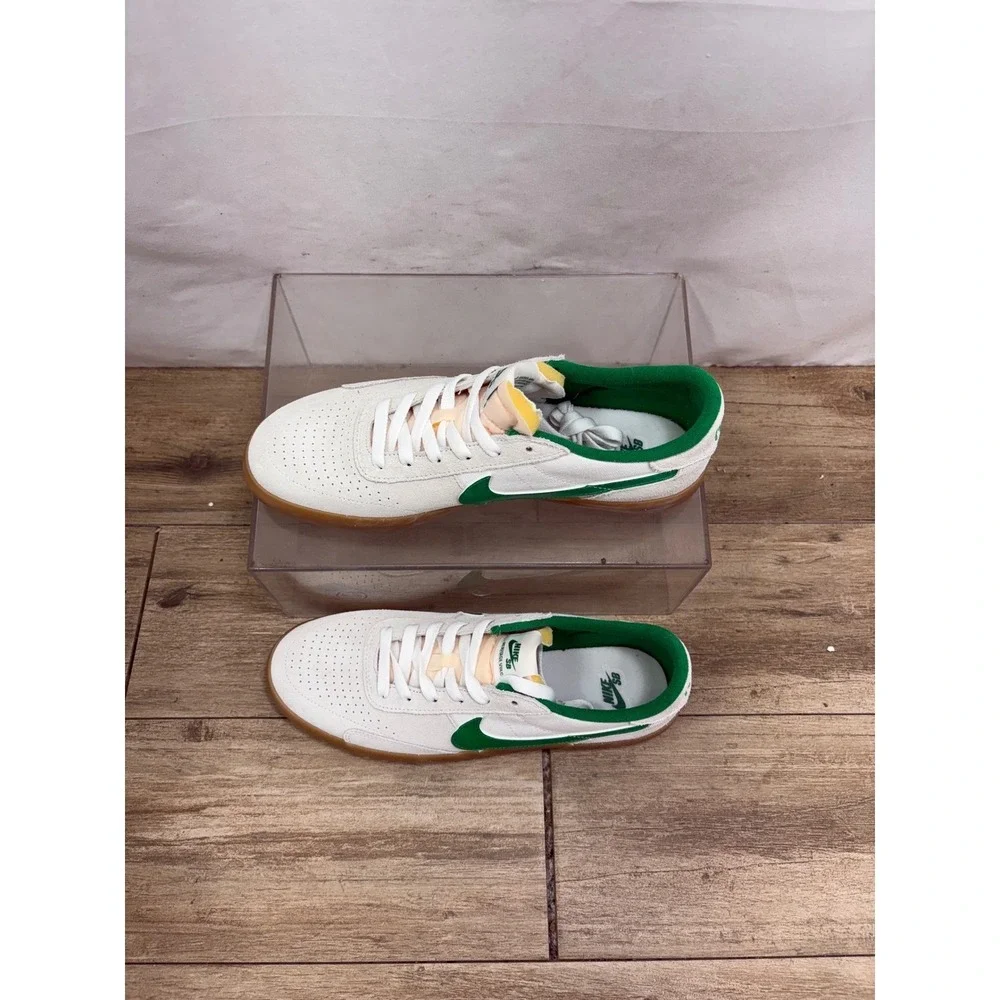 Nike SB Heritage Vulc Summit White‎ Lucky Green Gum Men's Skate Shoes